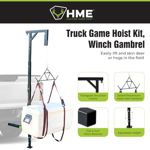 HME Truck Hitch Game Hoist Kit with Winch & Gambrel - 400 lb Capacity, Variation: Game Hoist