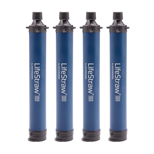 LifeStraw Navy 4-Pack Personal Water Filter for Hiking & Travel