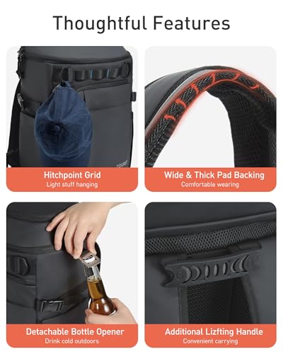 TOURIT Slate Blue Backpack Cooler with 38 Cans, Dual Insulated Compartments