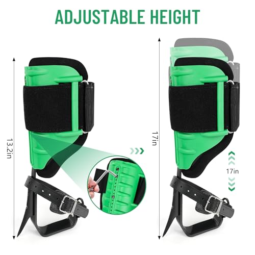 Green Alloy Steel Tree Climbing Spikes - Support 350lbs, Adjustable & Durable