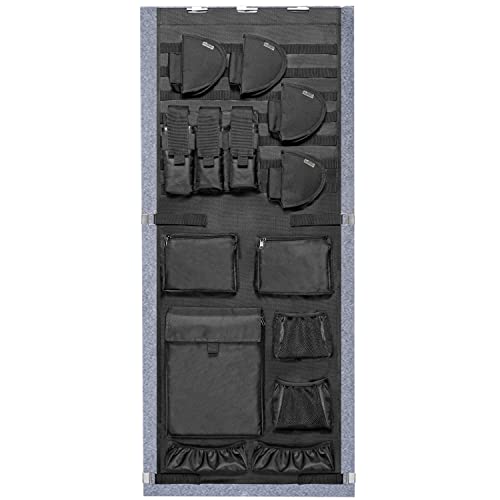 NEXT STATION Molle Gun Safe Door Organizer with Pistol & Mag Pouch - Adjustable, 18-25in Wide, Durable 1680D Fabric