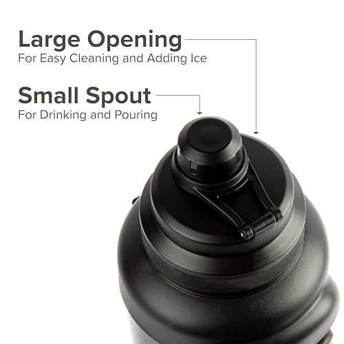 Titan Gallon Water Jug - 135 Oz Hammered Onyx Vacuum Insulated Bottle