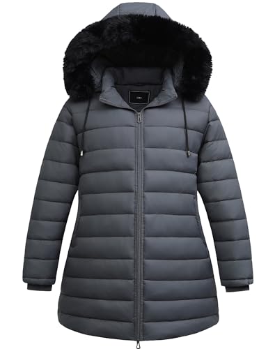 Women's Plus Size Thermal Down Coat Parka - Warm Winter Outerwear