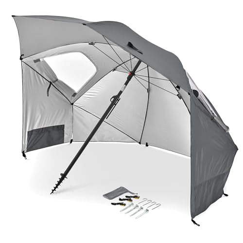 Bright Gray 8-Foot Sport-Brella UPF 50+ Shelter with Side Panels & Tilt