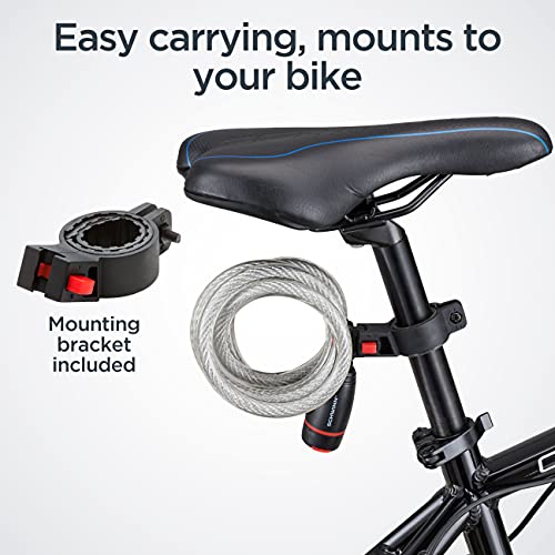6ft Bicycle Cable Lock with Keys - Heavy Duty Steel & Vinyl Coating