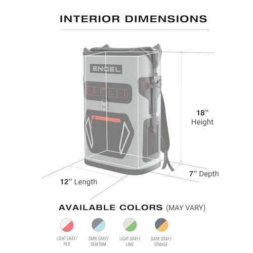 Engel BP25 25 Quart High-Performance Roll-Top Backpack Cooler Dark Gray/Seafoam