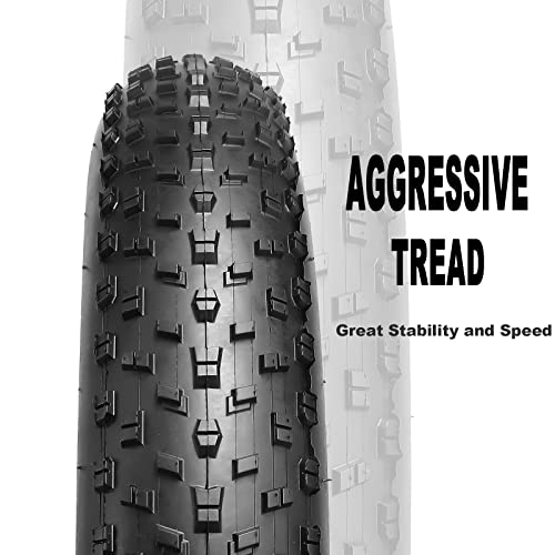 MOHEGIA 20x4.0 Fat Bike Tires & Tubes Set - 2 Pack for E-Bike, MTB, Snow, Off-Road
