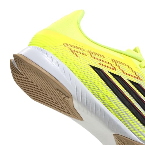 adidas Men's F50 League Indoor Soccer Shoes - Team Solar Yellow/Black/Lucid Red, Size 7.5 Men / 8.5 Women