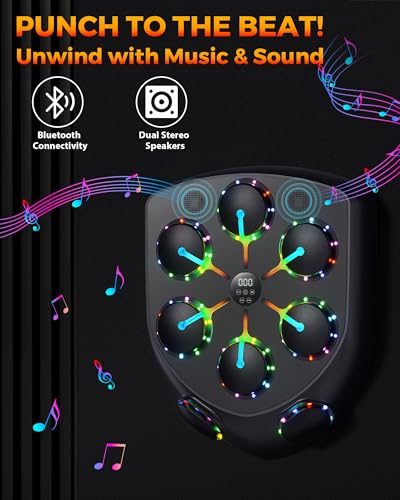 AzureHaven XX-Large Music Boxing Machine with LED Lights & Bluetooth Speaker