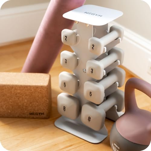 WeGym Dumbbell Rack S Sandstone - Space-Saving Cast Iron Weight Storage Stand