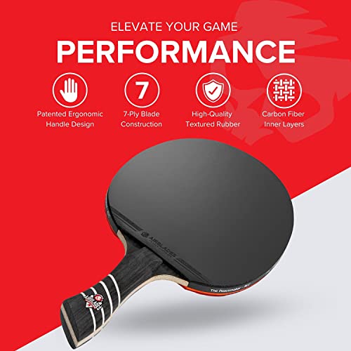 Men's Professional Carbon Fiber Ping Pong Paddle - Control & Spin, Hard Case