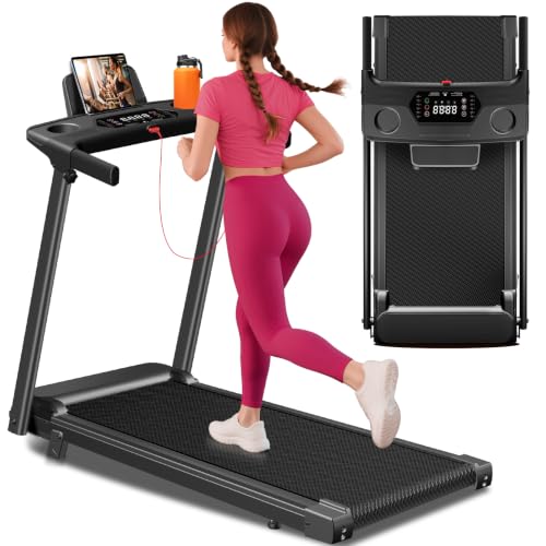 Aiteid Black Treadmill with 12% Incline, 3.0HP Quiet Electric Home Running Machine