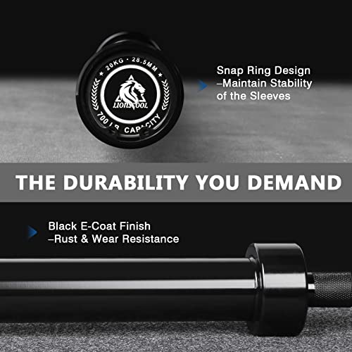 Olympic Barbell 7FT 2-inch Bar for Strength Training & Weightlifting - Black/700 LBS