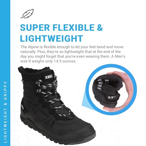 Men's Snow Boots - Barefoot Alpine Winter Shoes with Black 9 Variation