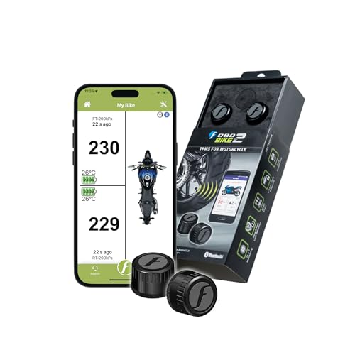 FOBO Bike 2 Black Wireless Tire Pressure Monitoring System for Motorcycles