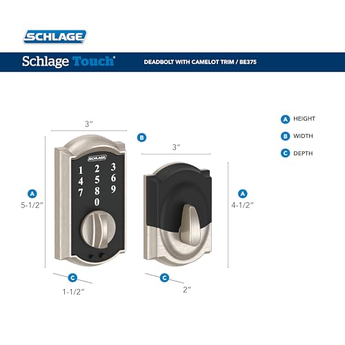 Aged Bronze Camelot Touch Deadbolt - Keyless Entry, Secure Smart Lock