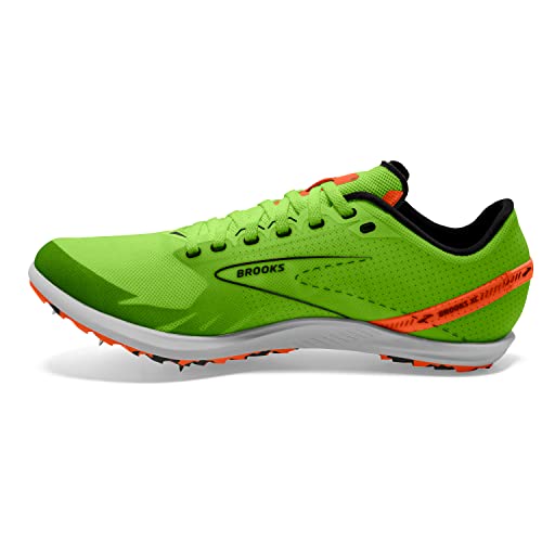 Supportive Cross-Country Running Shoe - Spikeless, Brooks, Women/Men 10.5/9, Green Gecko/Red Orange/White Variation