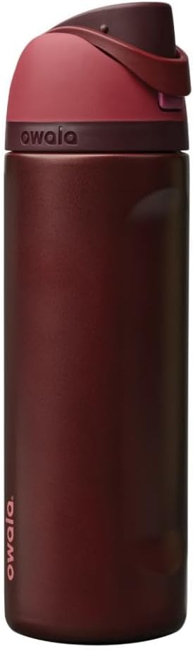 Owala FreeSip Insulated Stainless Steel Water Bottle - BPA-Free, 24 Oz, Black Cherry | Ideal for Travel