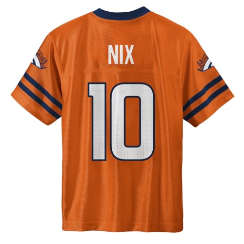 Youth Denver Broncos #10 Bo Nix Orange Home Football Jersey - Sizes 4-18, Brand Outerstuff