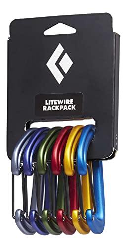 Assorted Black Diamond LiteWire Carabiner 6-Pack - Hot-Forged Wiregate for Climbing