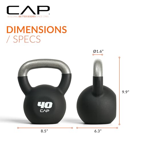 40 Pound Neoprene Coated Kettlebell for Strength & Fitness Training