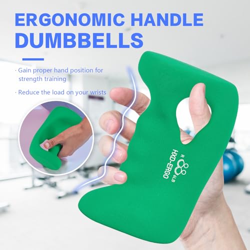 6 LBS Ergonomic Dumbbells Set for Home Workout - Hand Weights for Women, Pilates, Yoga, Jogging, Strength Training