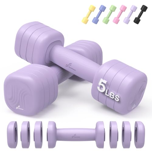 Aura Lavender Adjustable Dumbbell Set of 2 for Women - 5 lb x 2