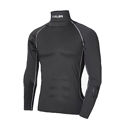 EALER Hockey Compression Shirt with Neck Guard - Boys Medium Long Sleeve