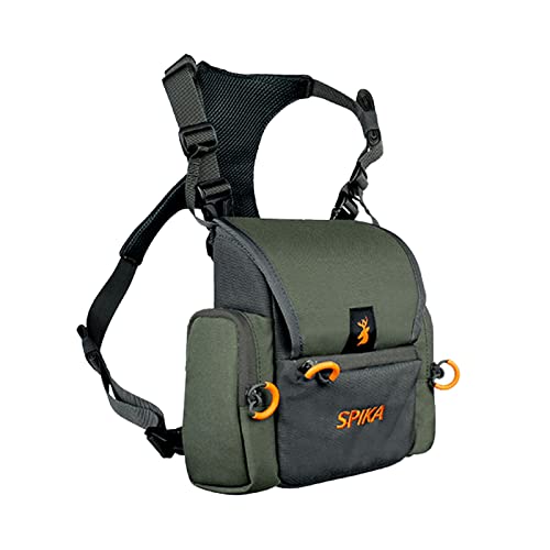 SPIKA Army Green Binocular Harness Chest Pack Waterproof with Rangefinder & Rain Cover