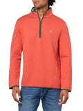 Men's Knit Diamond Quilted Half-Zip Sweatshirt - Small Grey-Orange