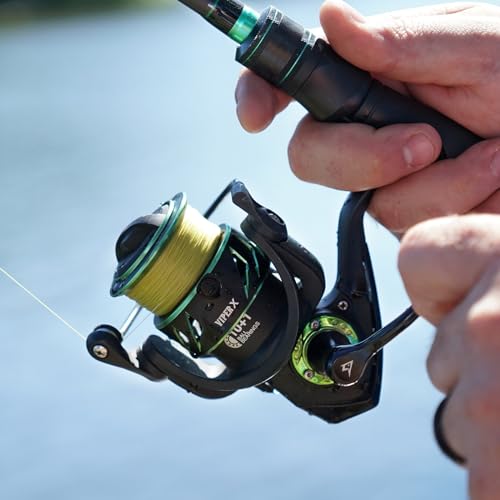 Green Piscifun Viper X Spinning Reel 500 Size, 33lb Max Drag, 10+1 Bearings