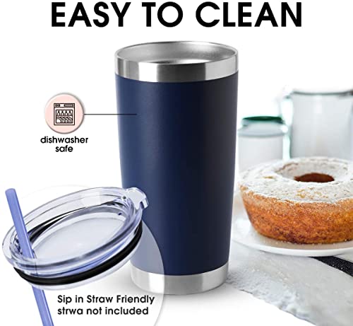 HASLE OUTFITTERS 20oz Navy Stainless Steel Double Wall Vacuum Insulated Tumbler - 12 Pack (Variation: Navy-A)