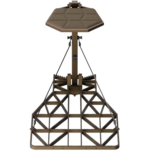 Lightweight Cast Aluminum Hang-On Tree Stand for Deer Hunting, 27.8 x 17.8 Platform
