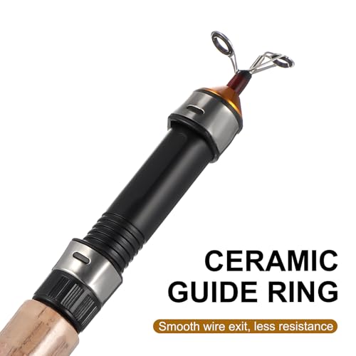 25.6 Inch Pocket Telescopic Fishing Rod - Ultra-Light Carbon Travel Ice & Saltwater Rod with Cork Handle
