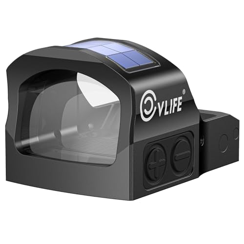 CVLIFE WildHawk X Solar Red/Green Dot Sight for RMR Footprint, 2 & 32 MOA Circles, Auto Brightness, Green Dot Variation