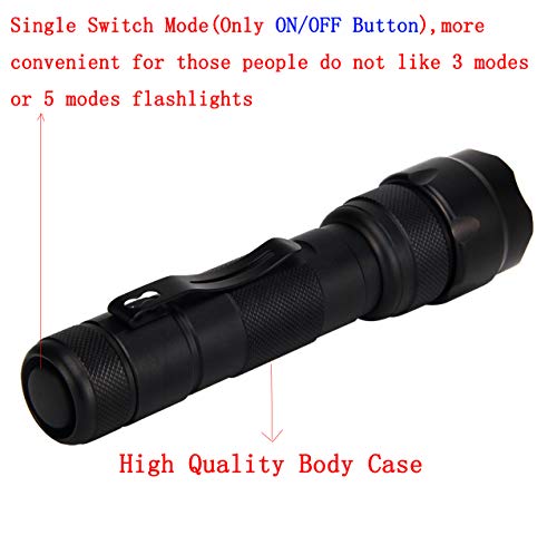 Skysted WF-502B 1200 Lumen Tactical Mini Flashlight with Clip - Black