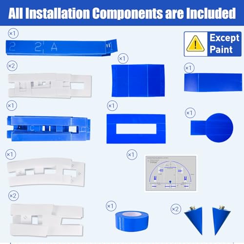High School Waterproof Basketball Court Stencil Kit for Concrete - Reusable & Durable