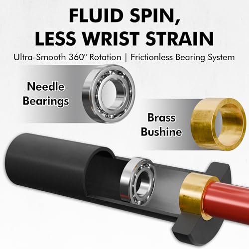 Red 4ft Olympic Curl Barbell for Biceps & Triceps - Knurled Grip, 500LB Capacity