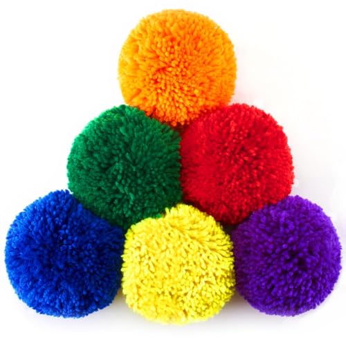 12-Pack Large Soft Fleece Playground Balls - Rainbow Dodgeball Set for Kids, Camps & Schools