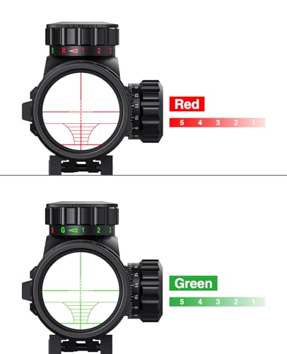 MidTen 4-16x50 AO Hunting Rifle Scope with Green Laser Sight & Illuminated Red/Green Dot