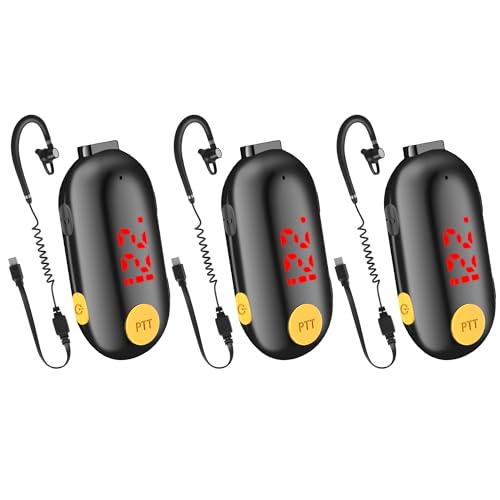 Mini Walkie Talkies 3-Pack, Compact Two-Way Radios with Ear Hooks