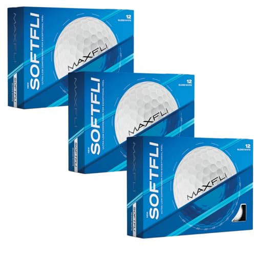 Maxfli SoftFli Golf Balls 36-Pack - Low Compression, Durable Ionomer Cover, Gloss White, Perfect for Beginners & Recreational Golfers