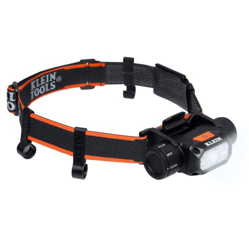Klein Tools 56078 1000-Lumen Rechargeable Headlamp with Hard Hat Mount, Magnetic Base, 180° Pivot, USB-C