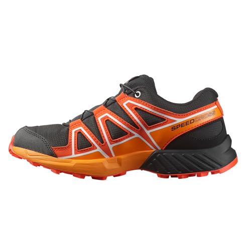 Kids Speedcross J Trail Running Shoes - Unisex, 4 Big Kid, Black Cherry Turmeric