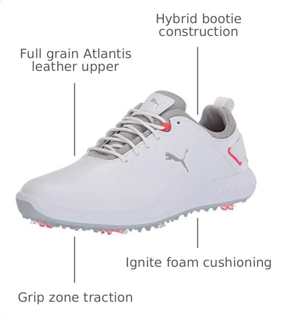 PUMA Golf Ignite Blaze Pro Shoes - White High Rise, Men's Size 9
