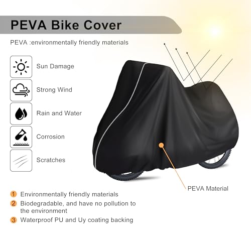 Waterproof Bicycle Cover for Mountain & Road Bikes - Heavy Duty UV Snow Rain Windproof