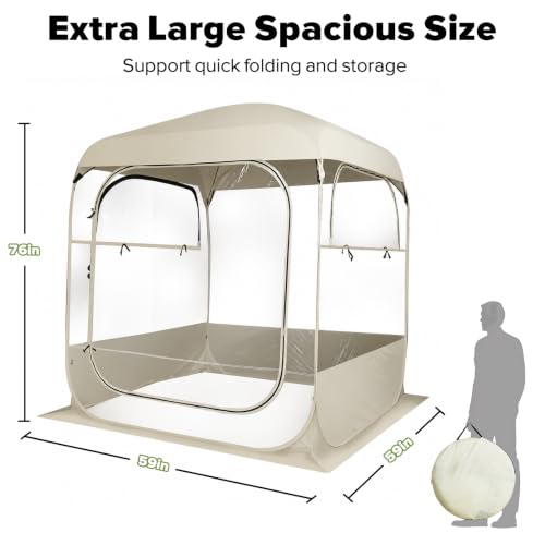 All-Weather Pop Up Sports Tent with Clear Windows - Waterproof Instant Setup Shelter for Outdoor Events