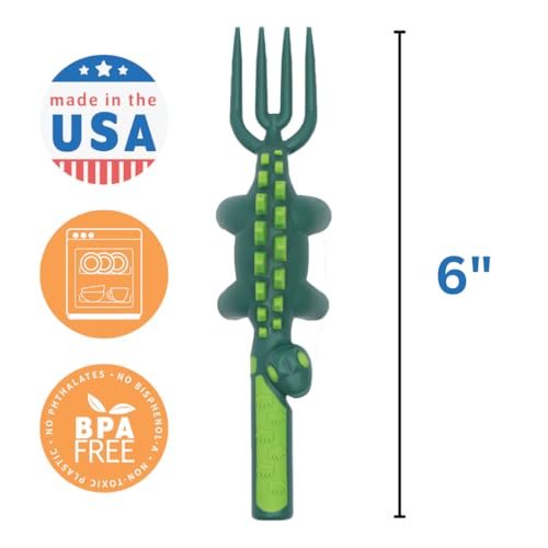 Constructive Eating Dinosaur Toddler Plate and Utensils Set - Made in USA