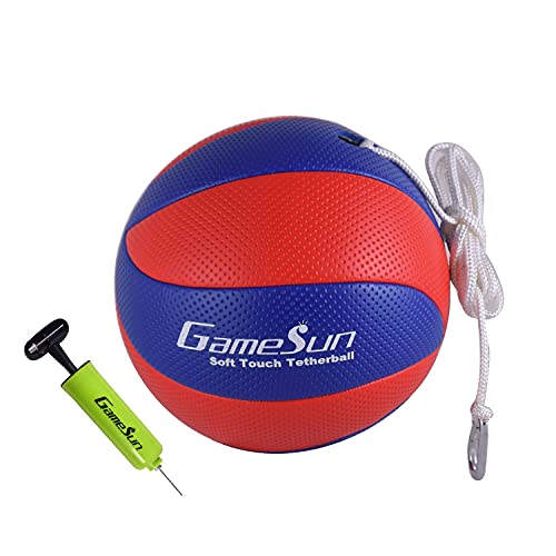 Portable Tetherball Set with Water-Base, Poles & Soft Tetherball - Outdoor Backyard Fun