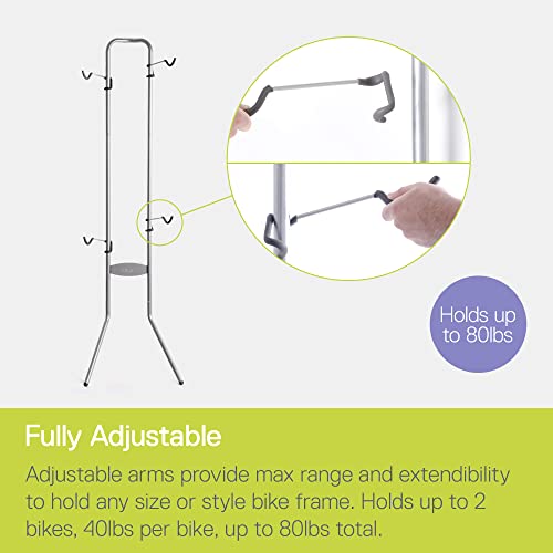 Delta Cycle Michelangelo 2 Bike Storage Rack Silver - Vertical Garage Bike Stand for Road MTB Hybrid Bikes